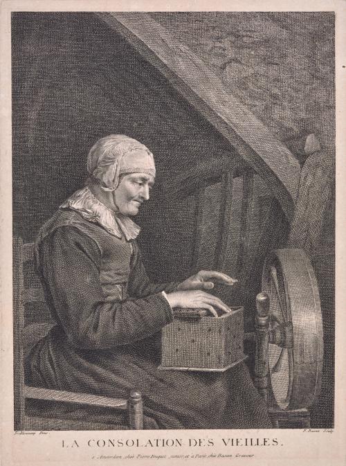 Old Woman at Spinning Wheel (La Consolation Des Vieilles)