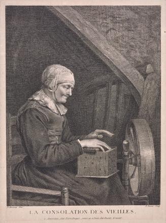 Old Woman at Spinning Wheel (La Consolation Des Vieilles)