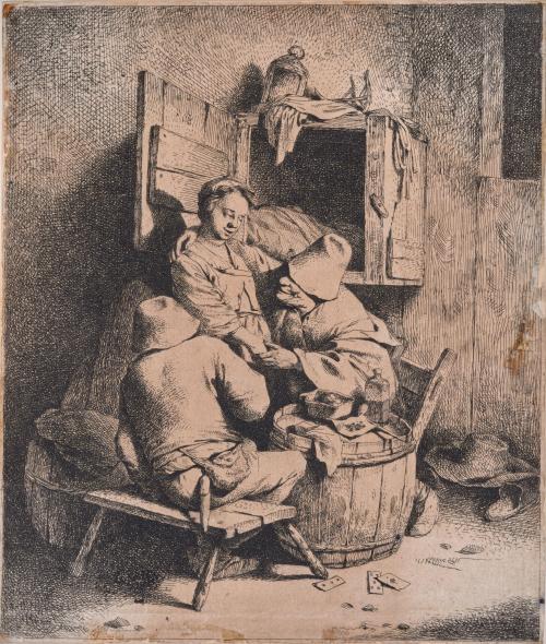 A Man Caressing a Young Hostess