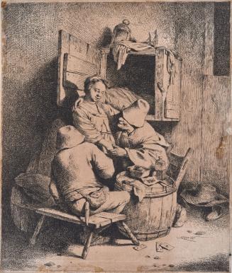 A Man Caressing a Young Hostess