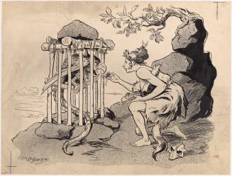 Woman Feeding a Caged Bird