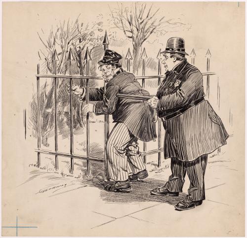 Homeless Man with a Police Officer