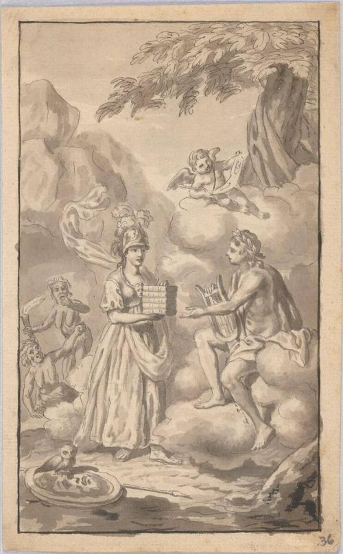 Minerva Presenting Books to Apollo