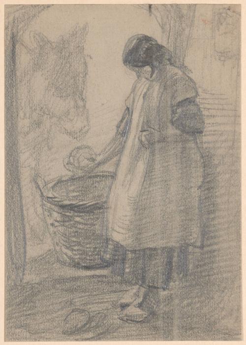 Girl Feeding a Donkey
