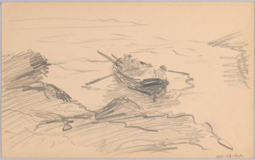 Two Men in a Row Boat