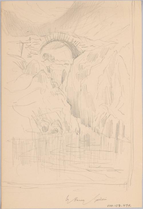 Mountain Scene with Bridge