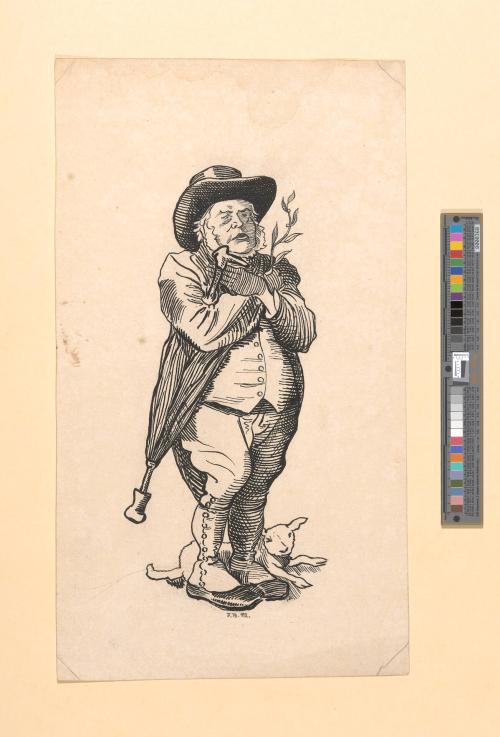 Figure with Umbrella and Lamb