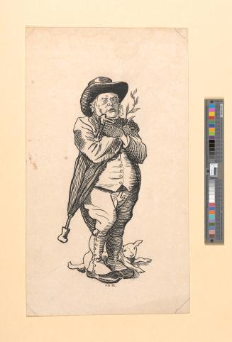Figure with Umbrella and Lamb