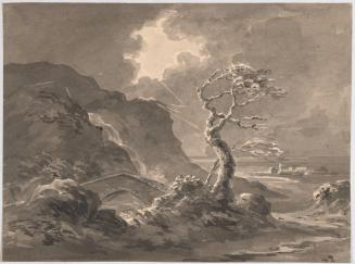 Stormy Landscape with Lightning
