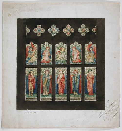 Angel Playing a Lute; Angel with a Scroll; Agnus Dei; Kneeling Angel with a Scroll; Kneeling Angel Playing a Harp; David; Saint Andrew; Salvator Mundi; Saint John; Prayer